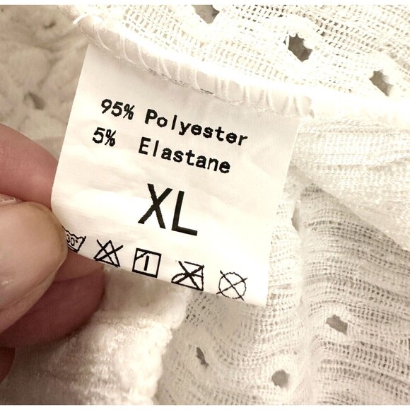 Unbranded Pajama Set Women XL White Black Flutter Crochet Babydoll Cottage NWOT - Picture 4 of 10